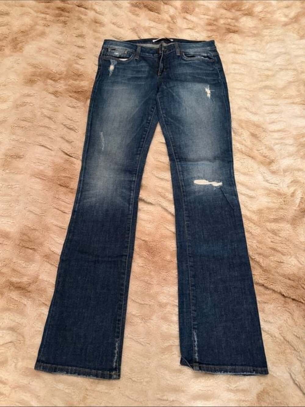 Joe's Jeans Dark Blue Distressed Flare Jeans